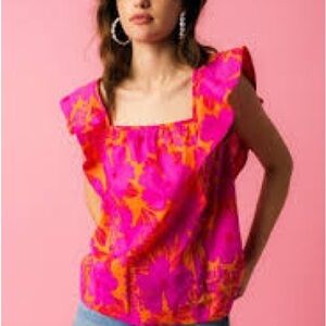Olivaceous Floral Top